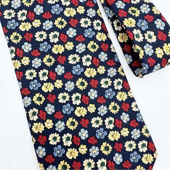 Brooks Brothers Floral Tie - Red, Yellow, Blue - Picture 2 of 11